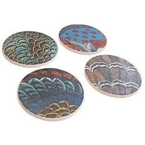 John Derian for Target - 4pc Earthenware Fall Turkey Coaster Set